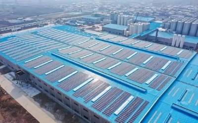 图2:青岛啤酒制造工厂安装太阳能光伏板